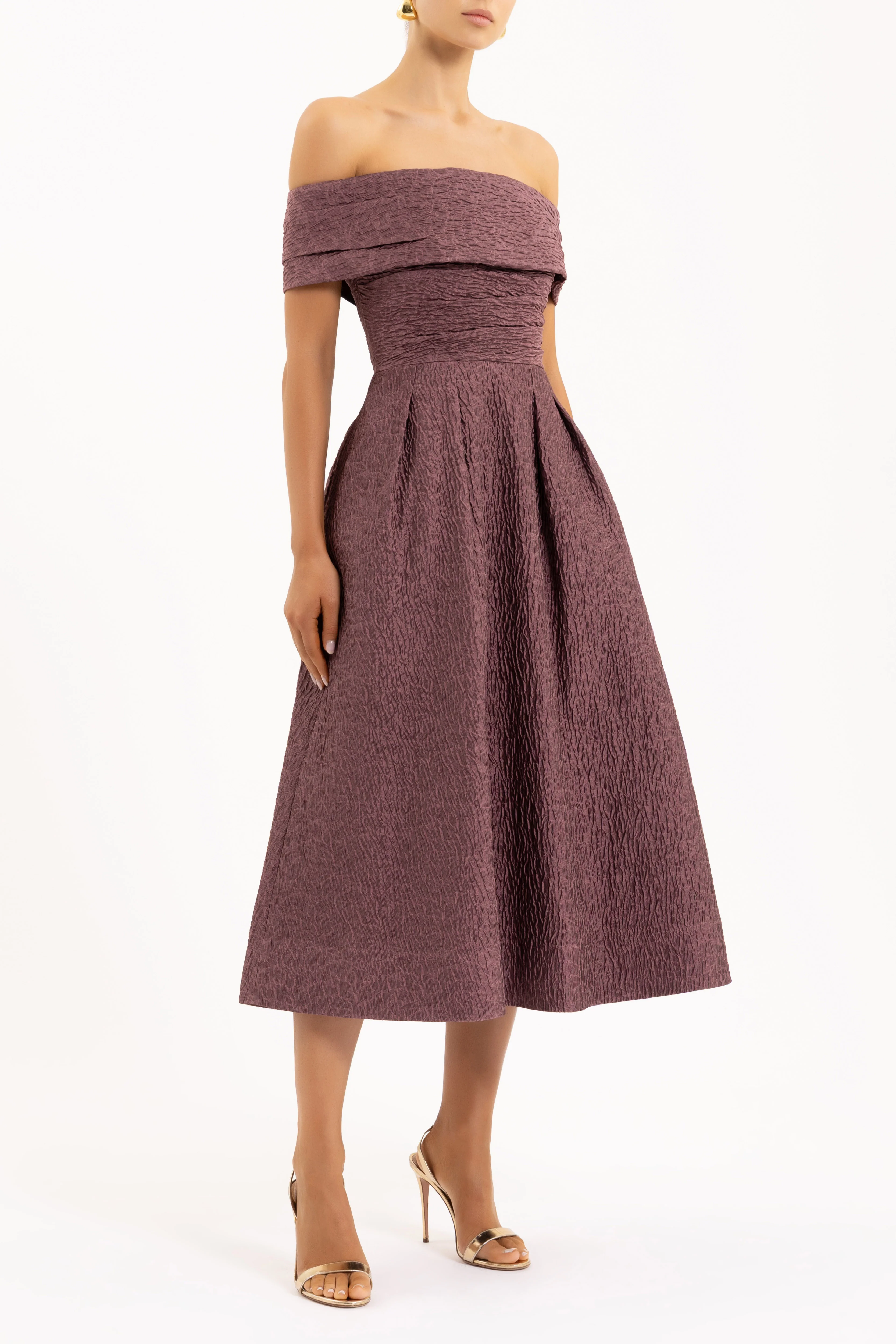 Adalyn Off The Shoulder Midi Dress - Image 3