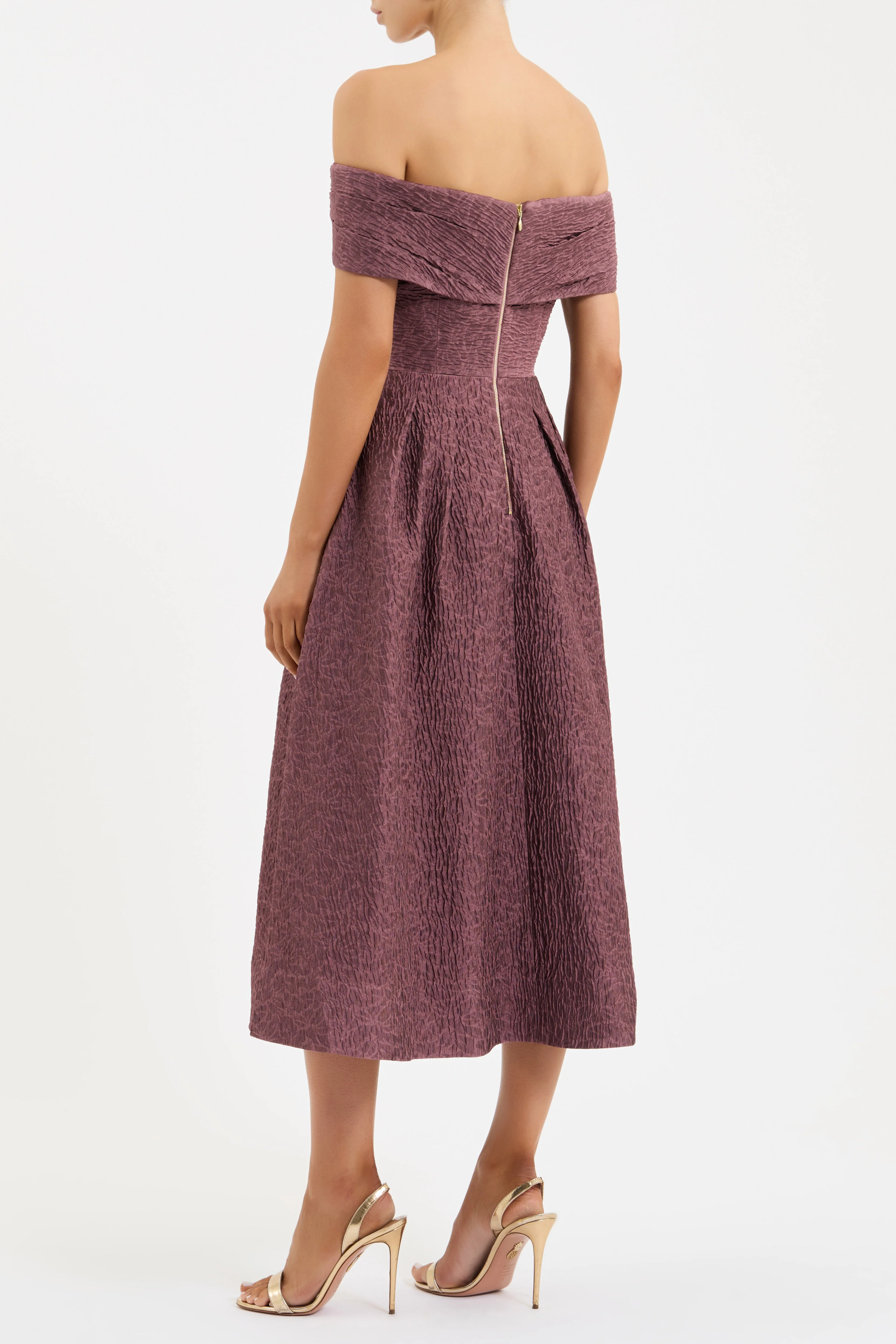 Adalyn Off The Shoulder Midi Dress - Image 4