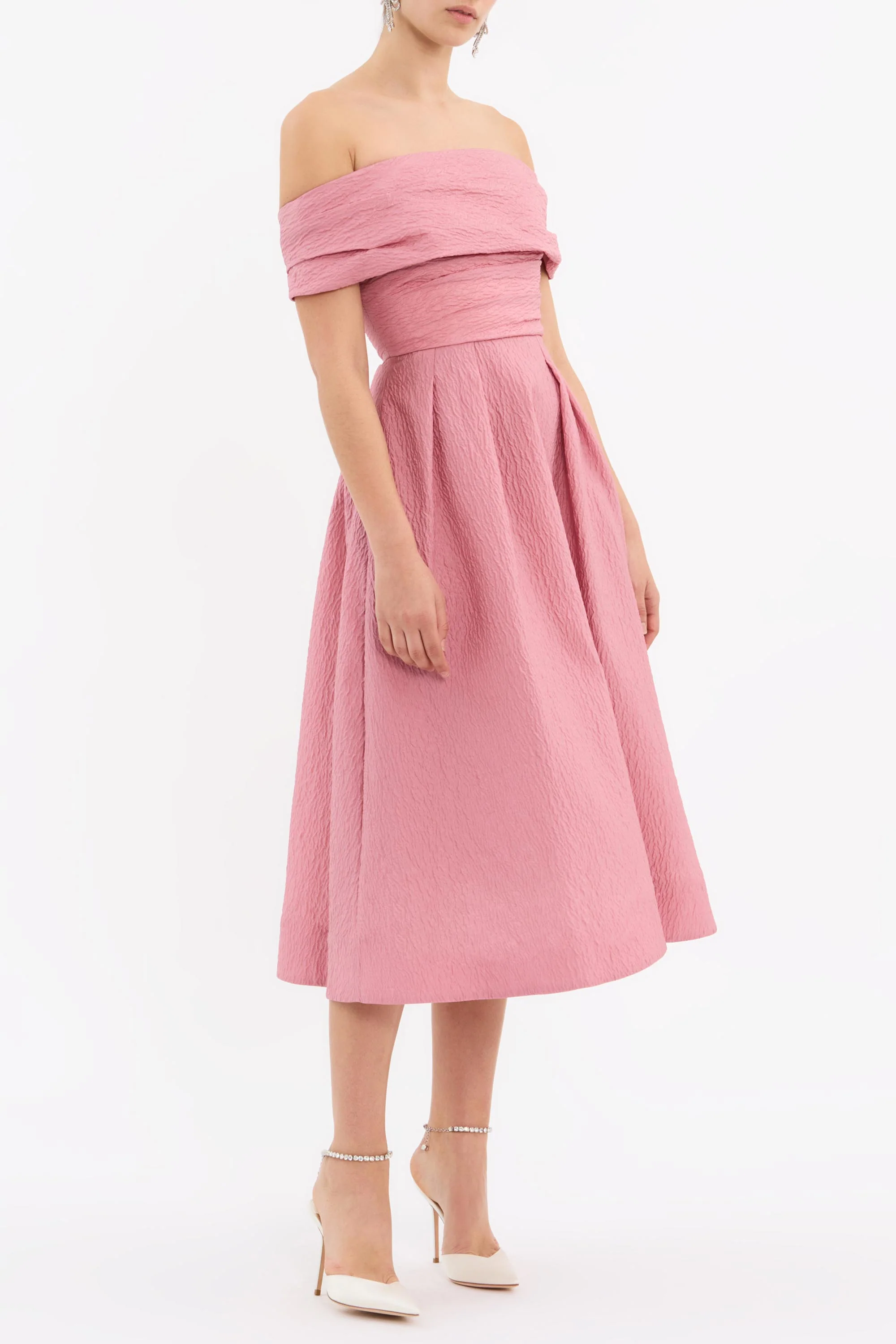 Adalyn Off The Shoulder Midi Dress - Image 3