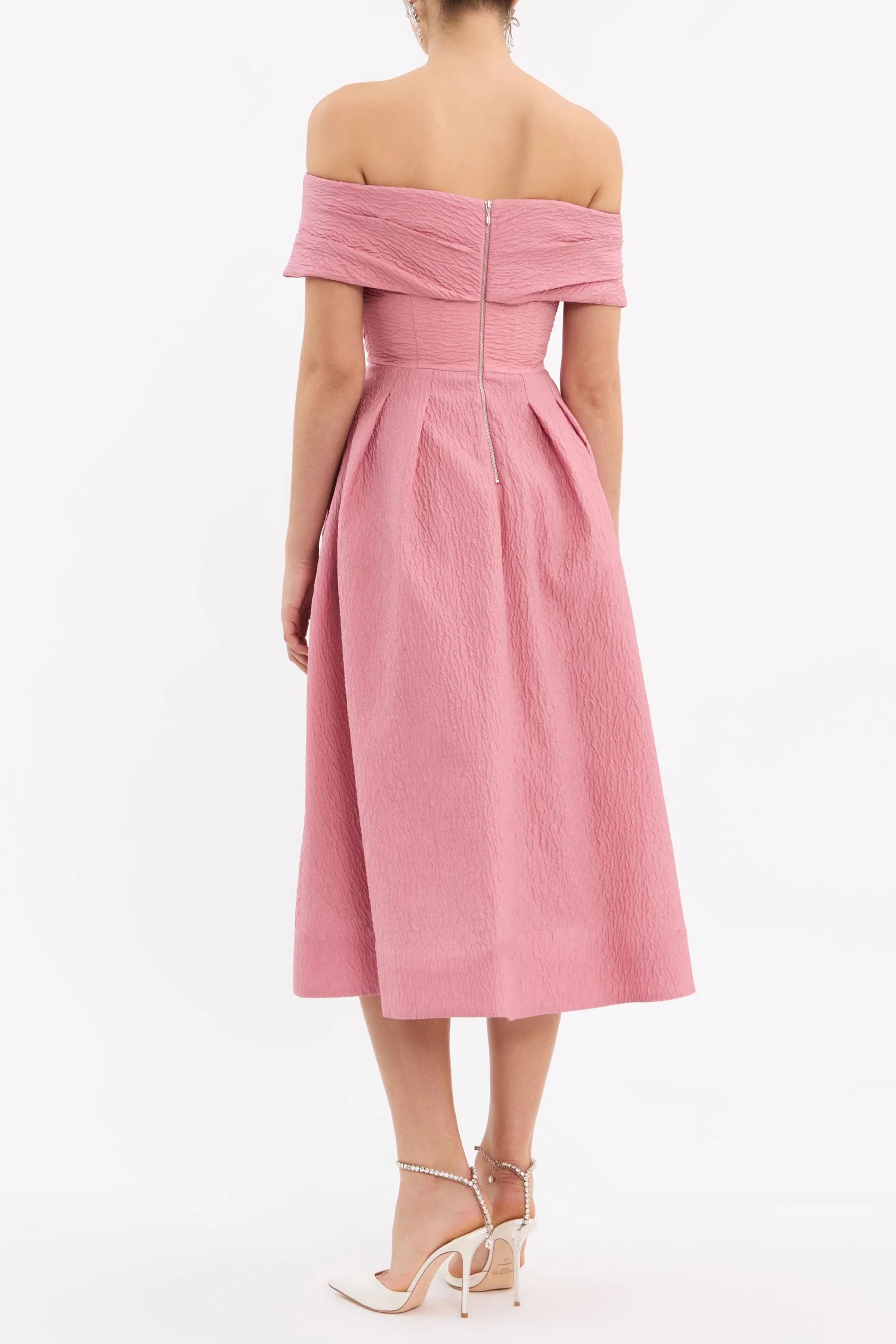 Adalyn Off The Shoulder Midi Dress - Image 4
