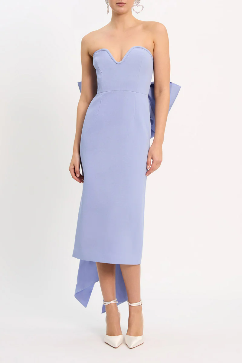 Annabelle Strapless Midi Dress Blue - Image 2