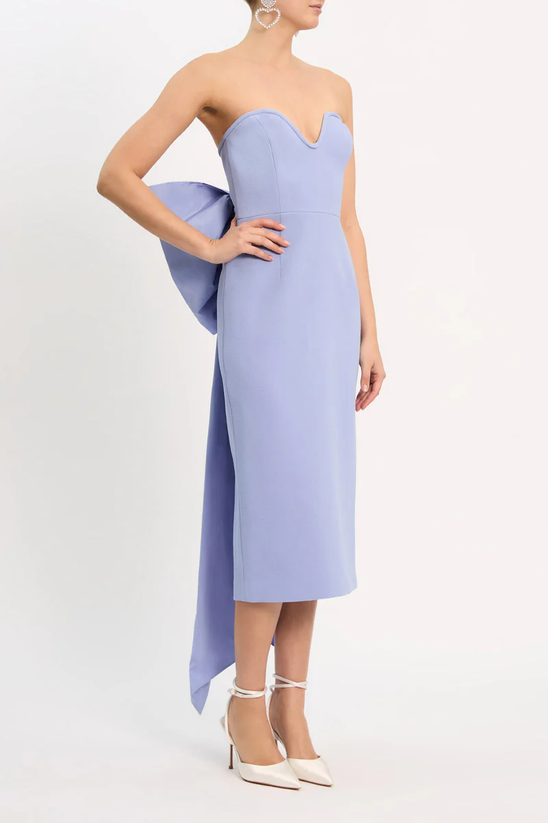 Annabelle Strapless Midi Dress Blue - Image 3