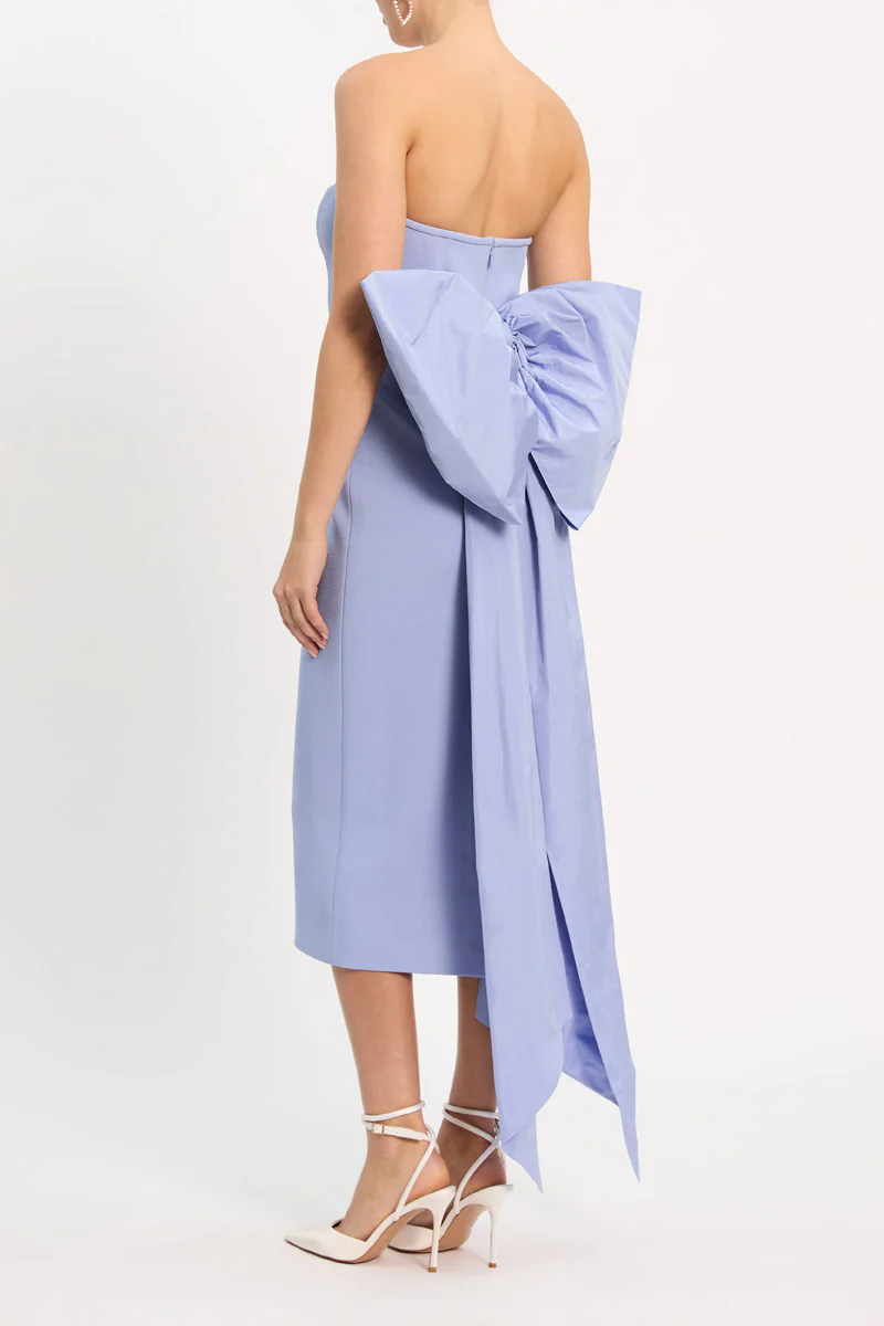Annabelle Strapless Midi Dress Blue - Image 4