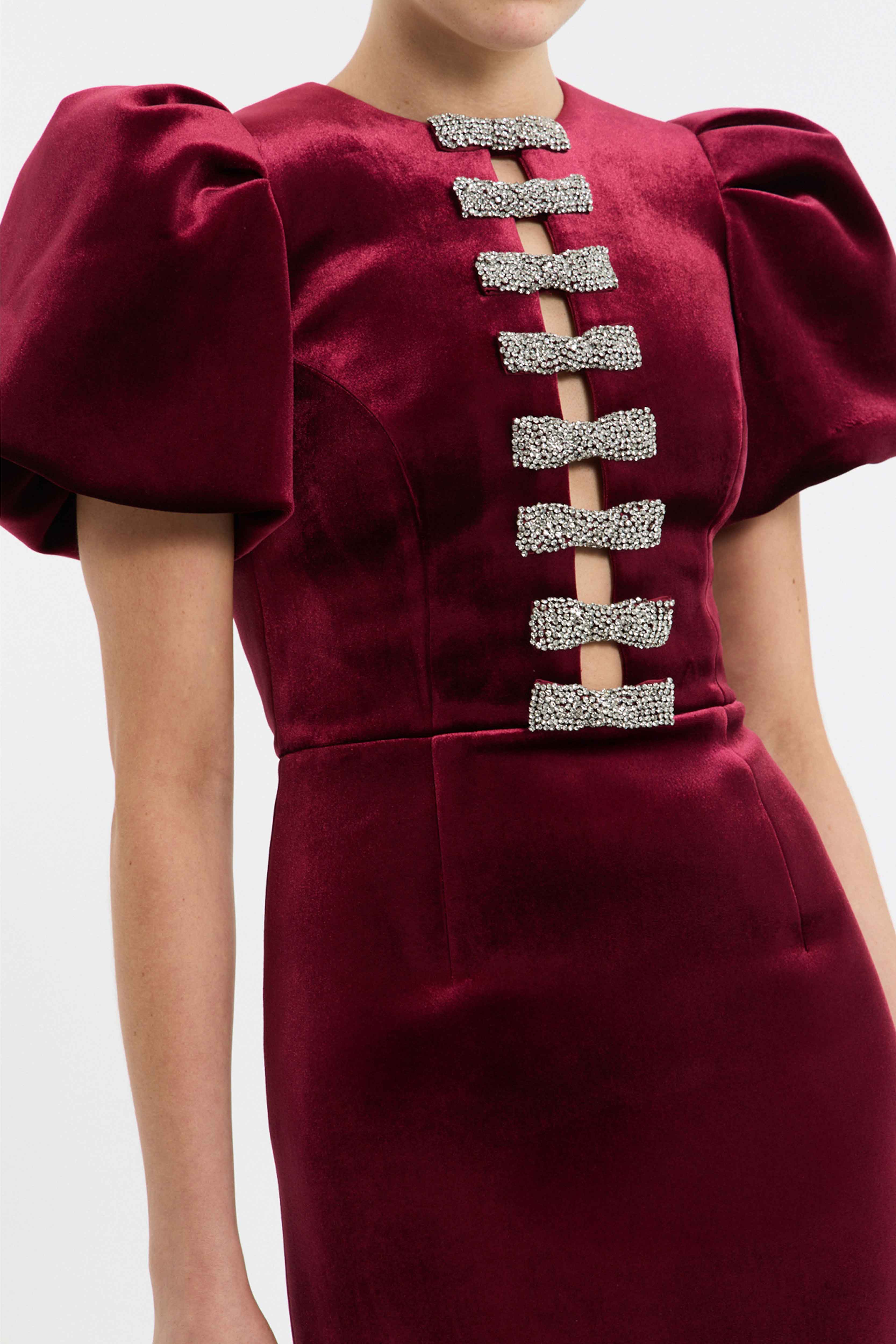 Edwiena Puff Sleeve Bow Midi Dress - Image 5