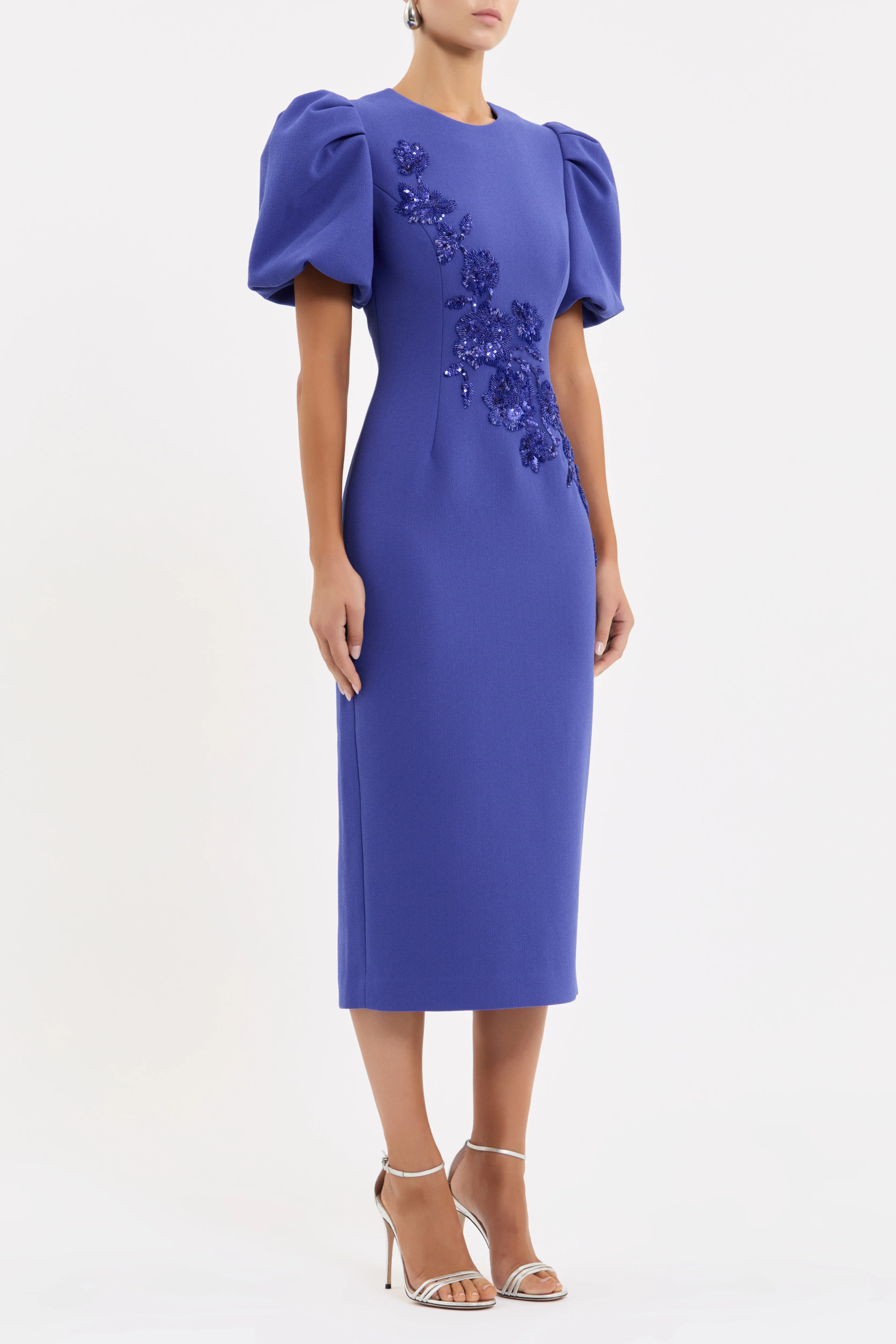 Evolet Puff Sleeve Midi Dress - Image 3