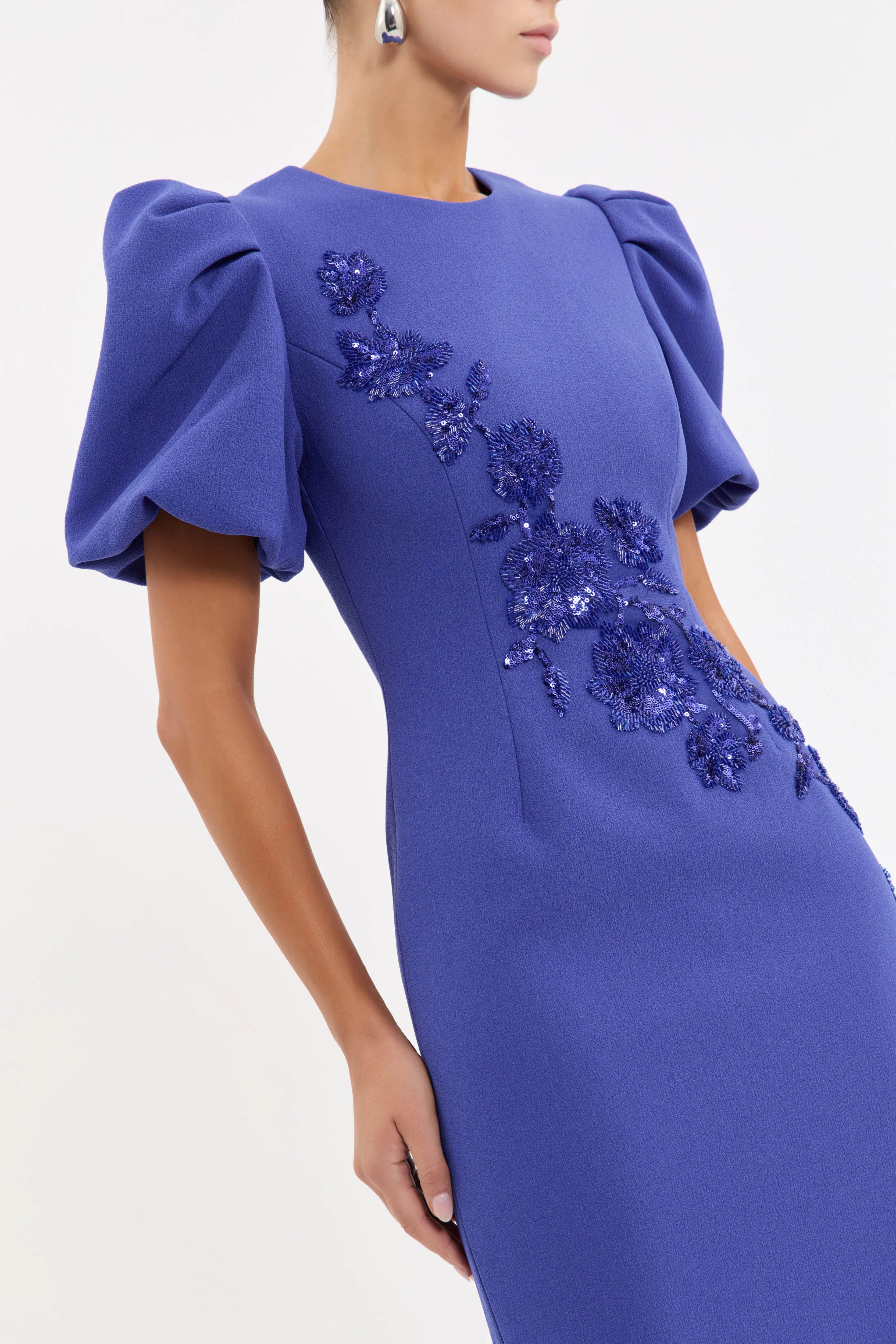 Evolet Puff Sleeve Midi Dress - Image 5