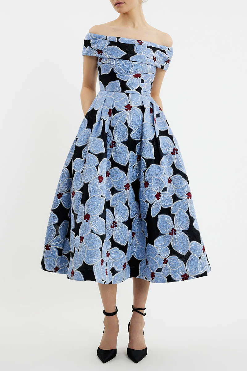 Georgina Off Shoulder Midi Dress - Image 3