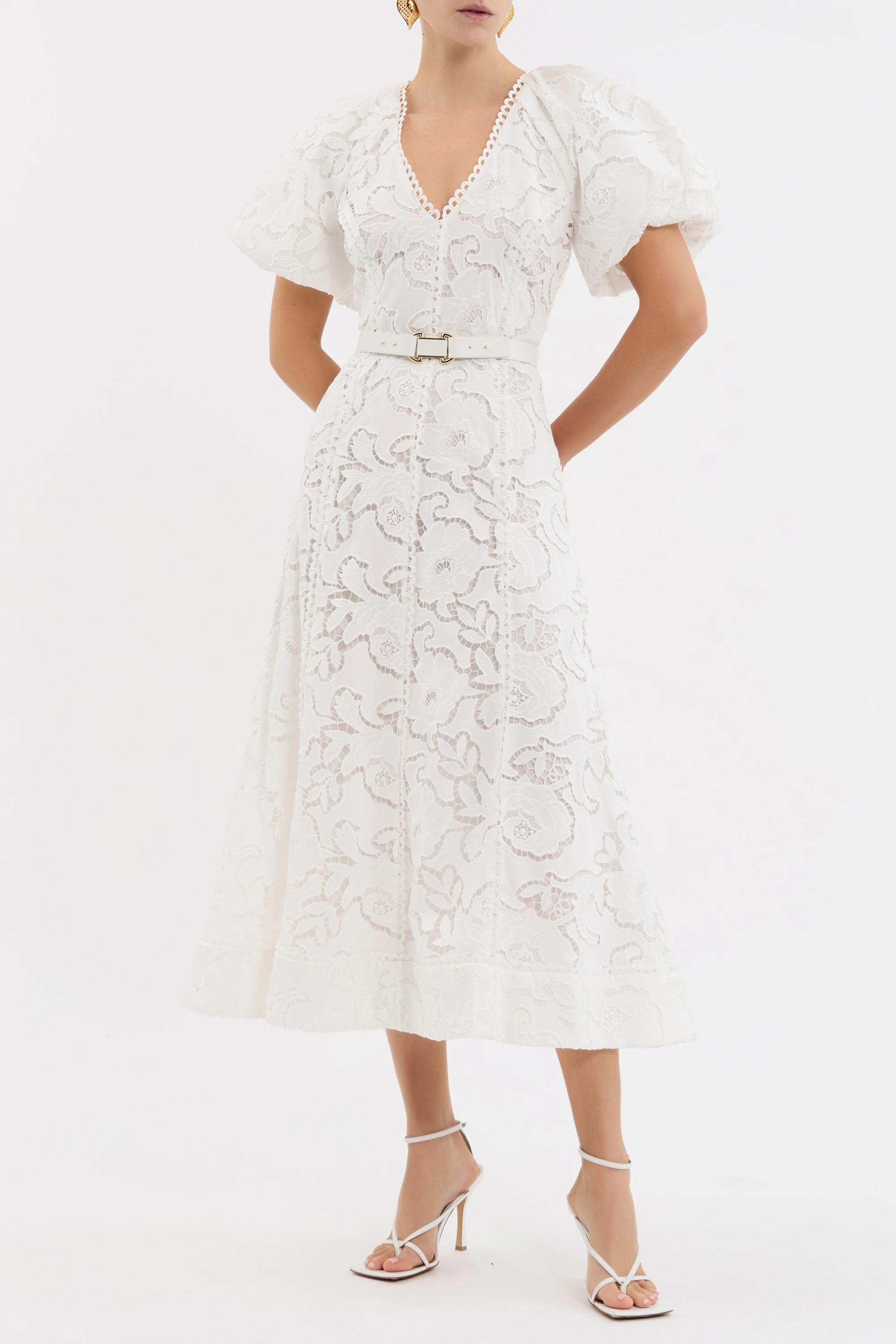 Ginger Puff Sleeve Midi Dress - Image 3