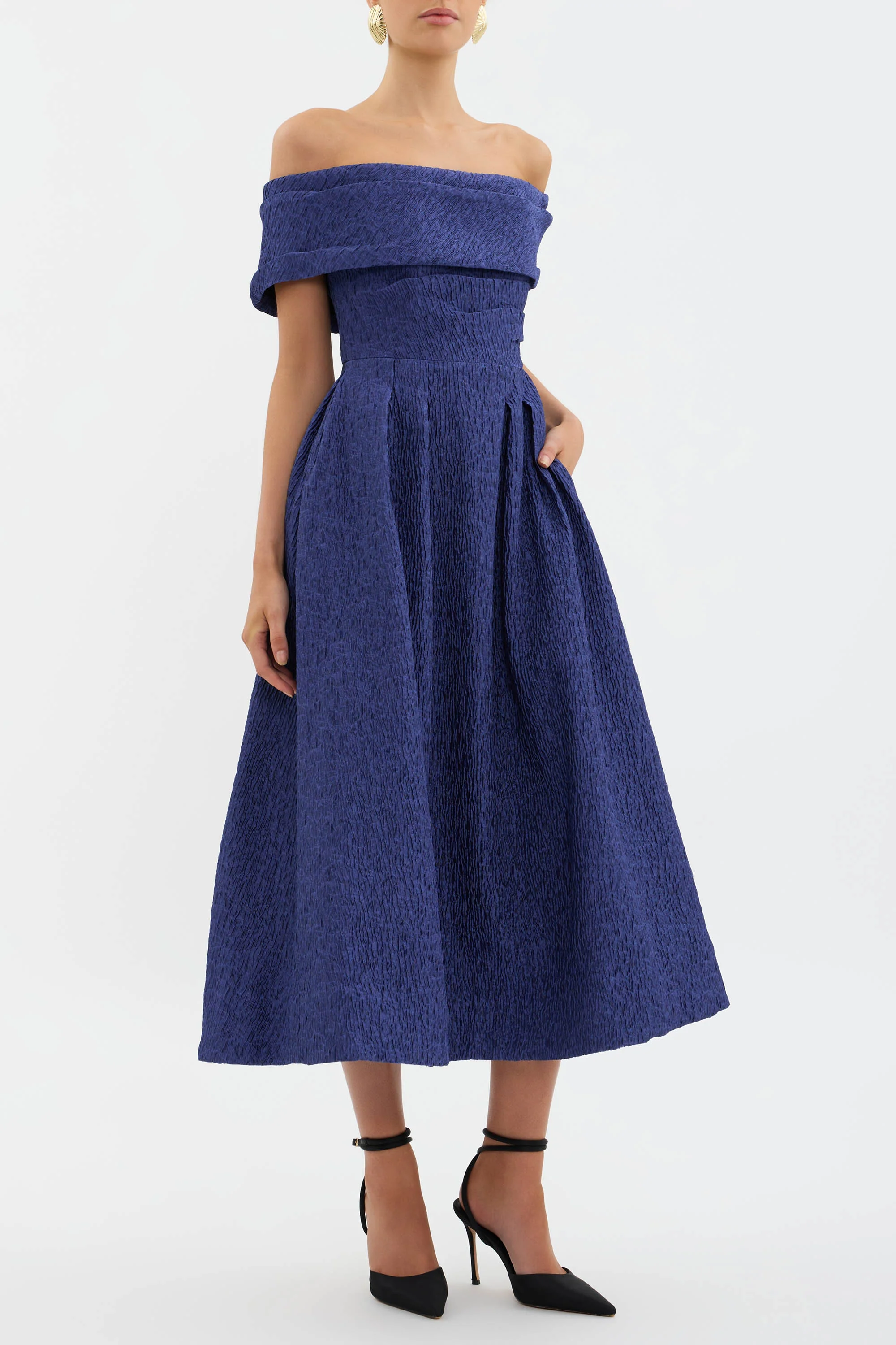 Helene Off Shoulder Midi Dress - Image 3