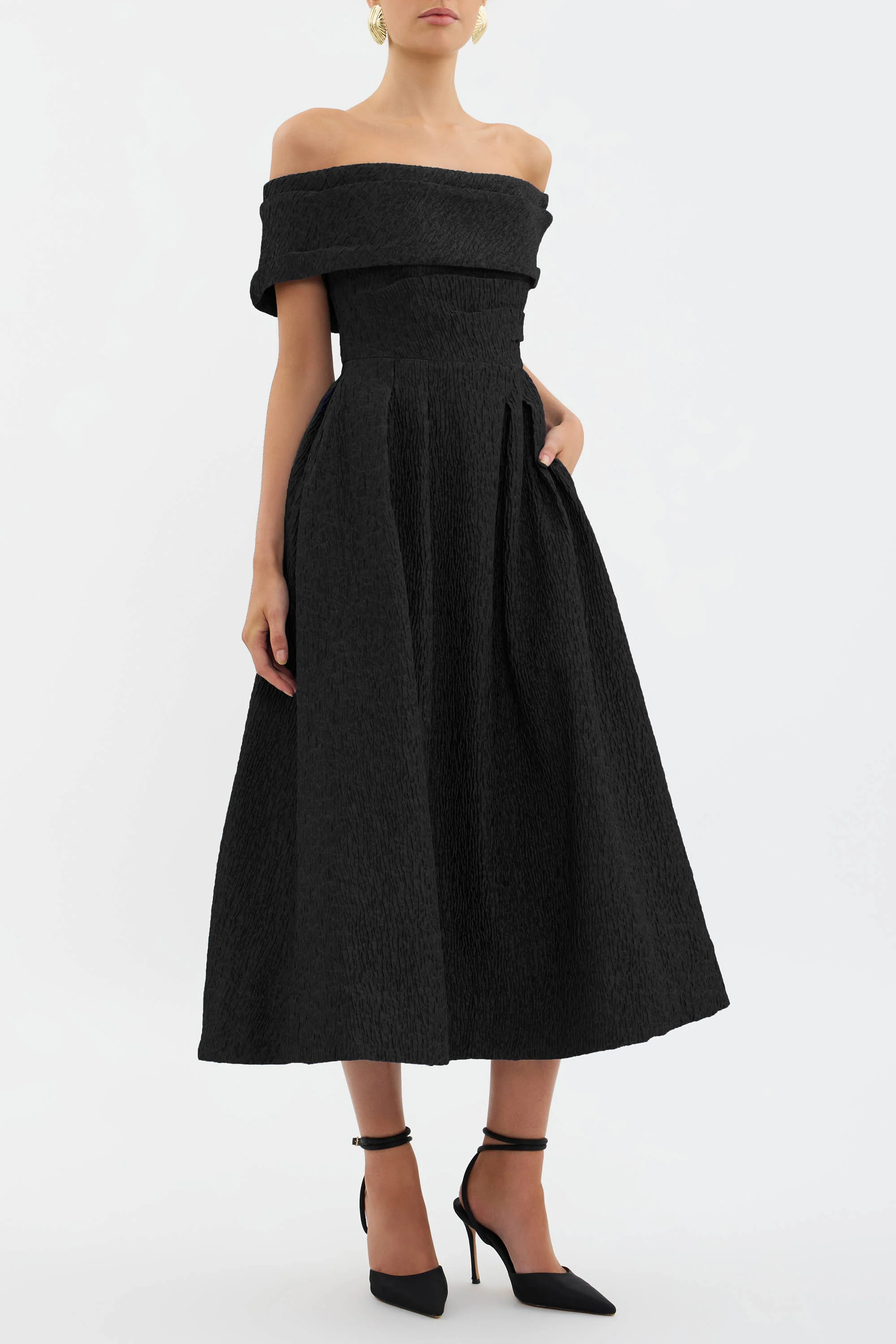 Helene Off Shoulder Midi Dress - Image 3