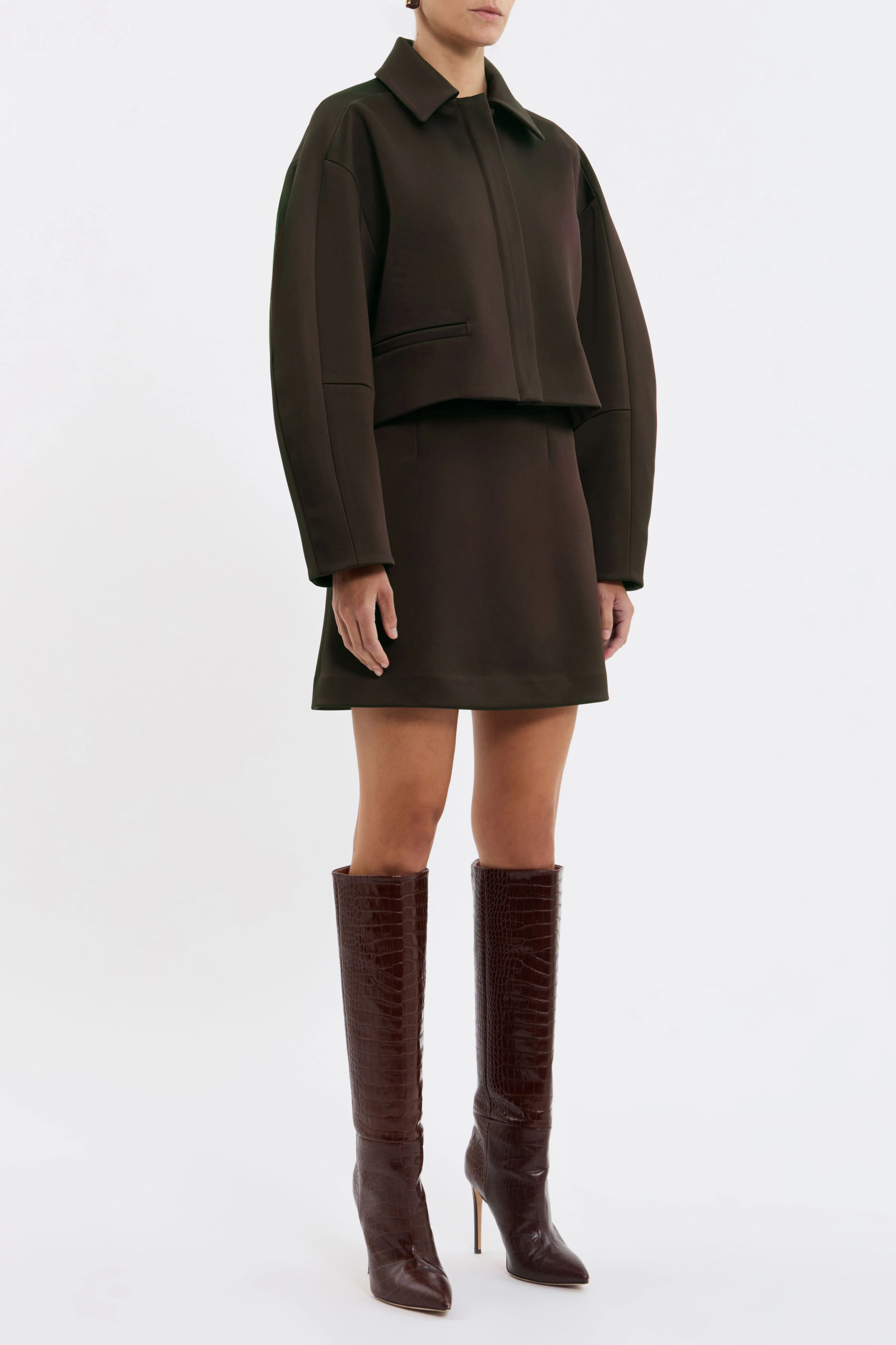 Merlot Cropped Jacket - Image 3
