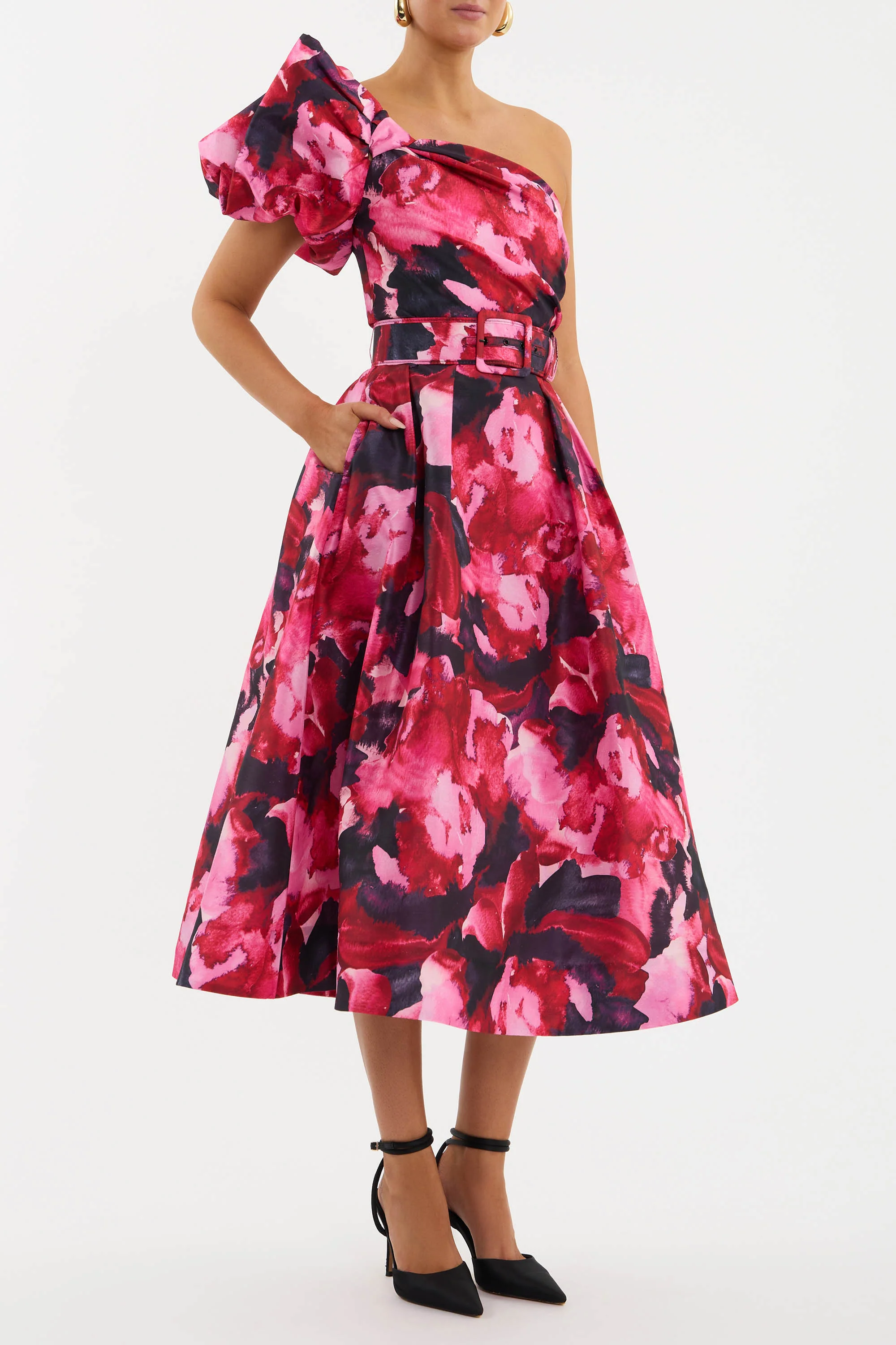 Petunia One Shoulder Midi Dress - Image 3