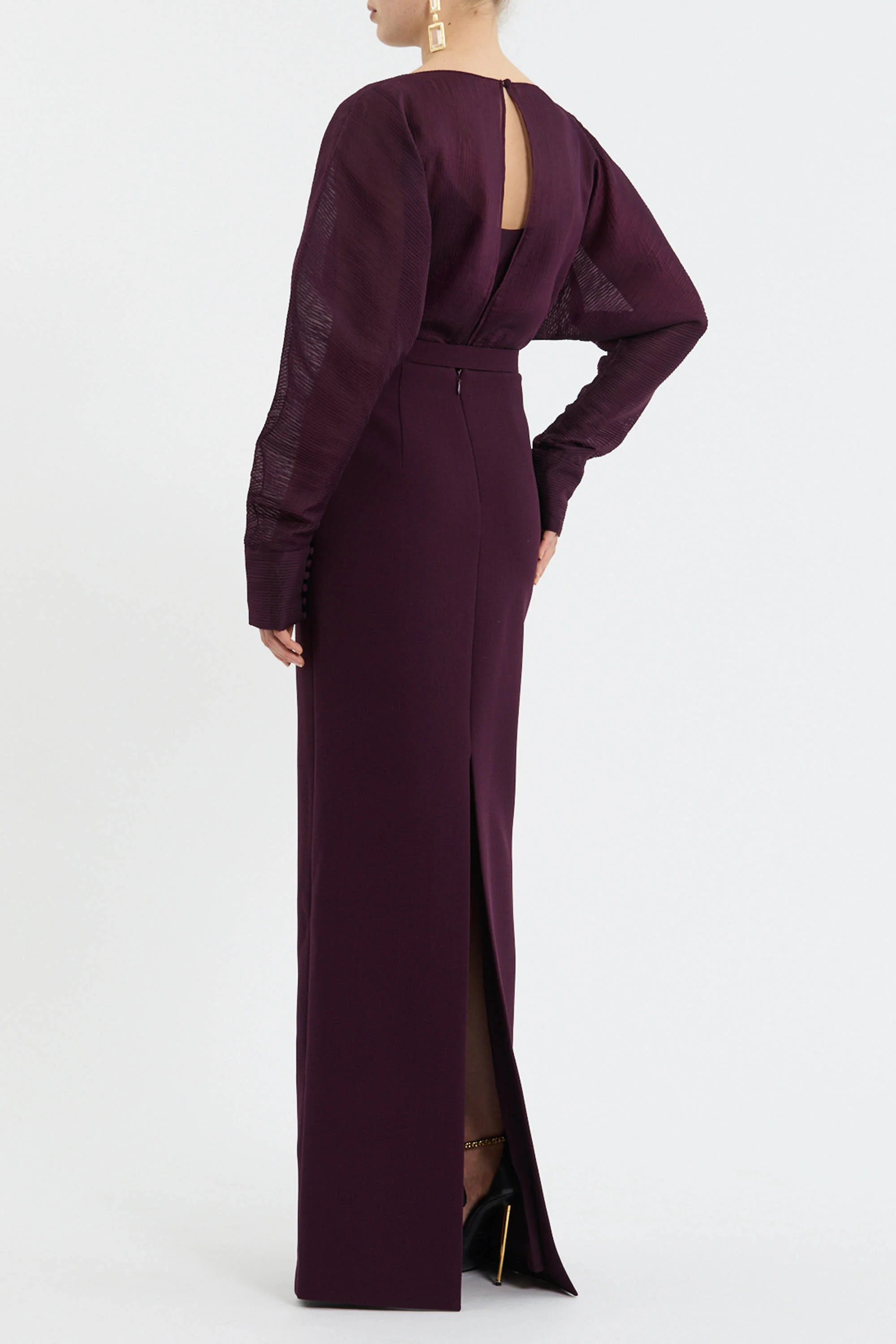 Syrah Pleated Gown - Image 4