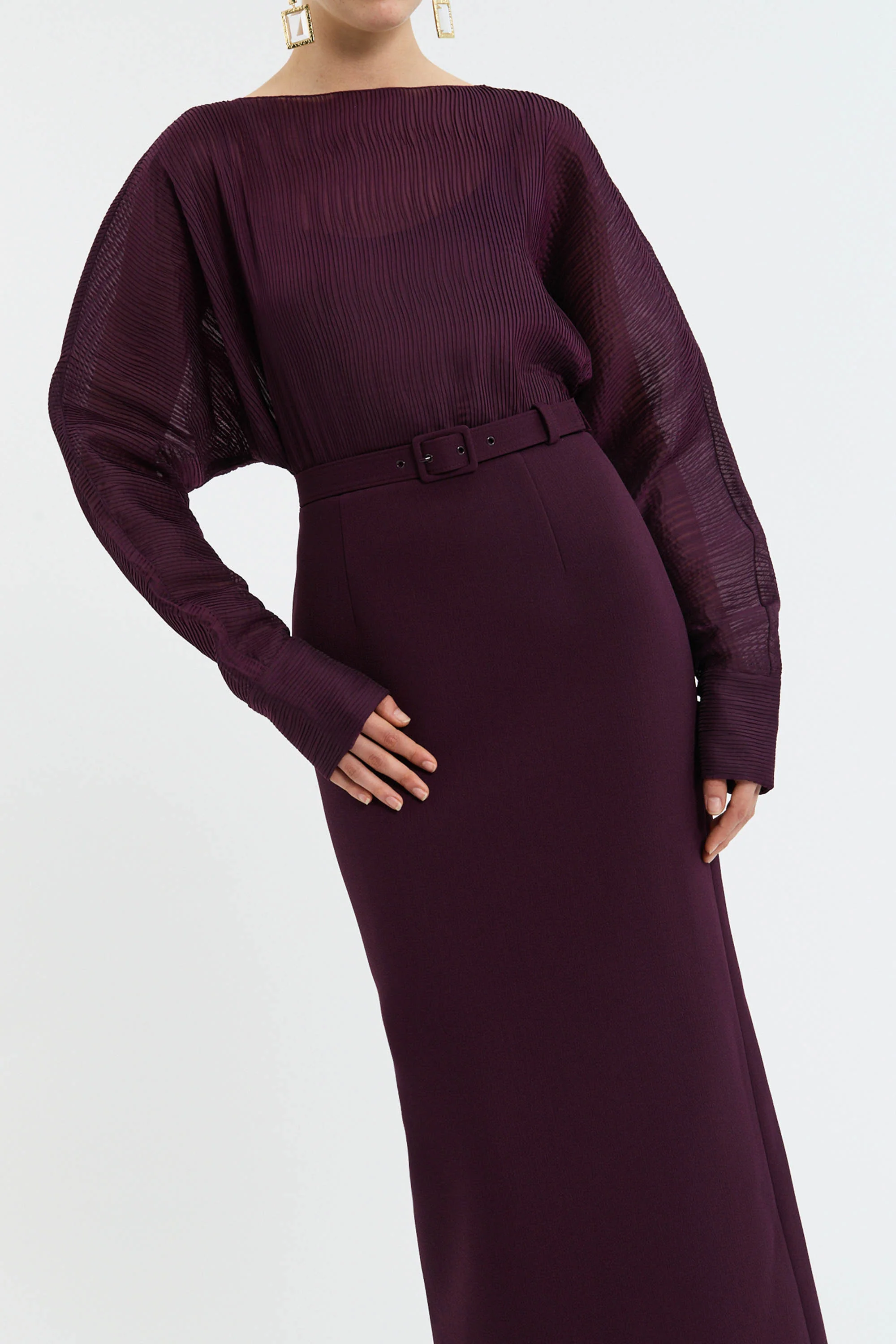 Syrah Pleated Gown - Image 5